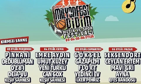 MilyonFest Didim 3-6 Eylül'de Başlıyor: Tavşanburnu'nda Müzik ve Eğlence
