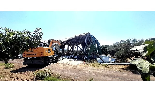 Osmangazi Belediyesi, Zeytinlikteki 524 Metrekarelik Kaçak Depoyu Yıktı