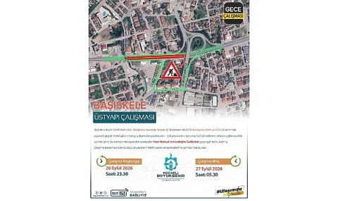D-130 Başiskele Kavşağı'nda Gece Yarısı Trafik Düzenlemesi