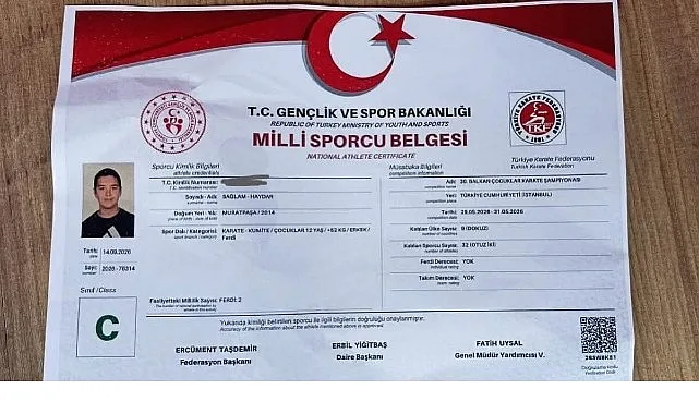 Kemer Belediyesi Karate Takımından Haydar Sağlam Milli Formayı Giydi