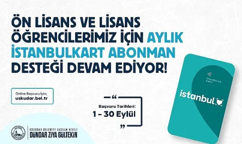 Üsküdar'da Üniversite Öğrencilerine Ulaşım Desteği Başvuruları Uzatıldı