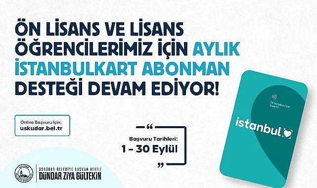 Üsküdar'da Üniversite Öğrencilerine Ulaşım Desteği Başvuruları Uzatıldı