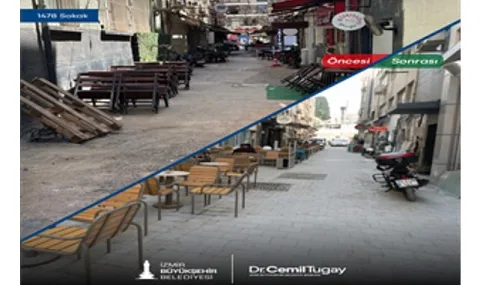 Alsancak Kıbrıs Şehitleri Caddesi'nde Üstyapı Çalışmaları Hız Kazandı