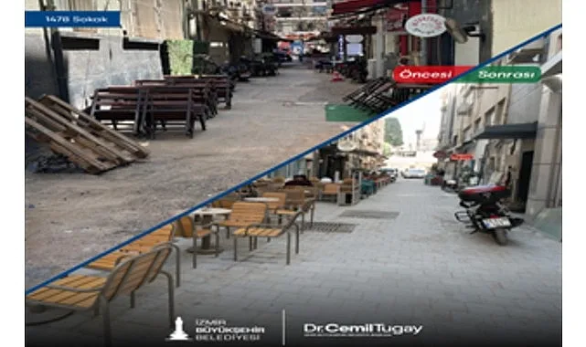 Alsancak Kıbrıs Şehitleri Caddesi'nde Üstyapı Çalışmaları Hız Kazandı