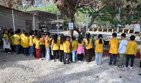 Kemer'de Minik Öğrencilerden Hayvan Barınağına Anlamlı Ziyaret