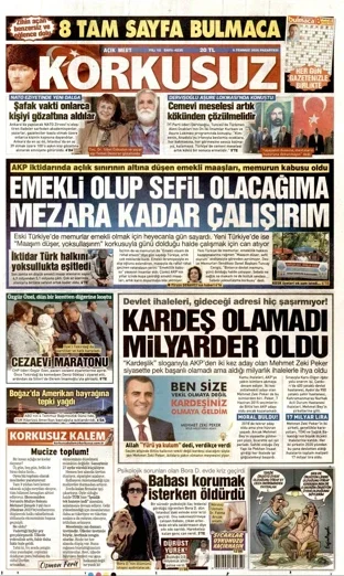 Korkusuz Gazetesi 6 Temmuz 2026 günün manşeti