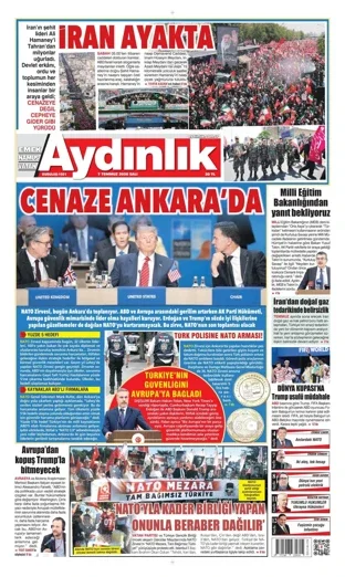 Aydınlık Gazetesi 7 Temmuz 2026 günün manşeti