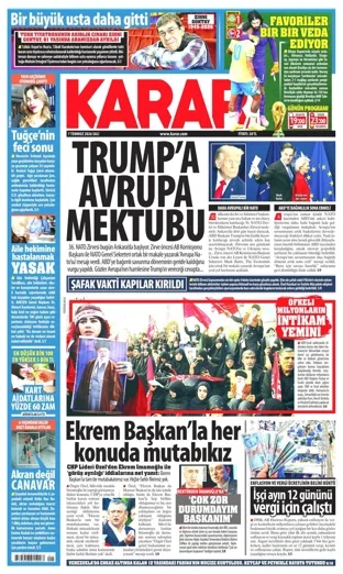 Karar Gazetesi 7 Temmuz 2026 günün manşeti