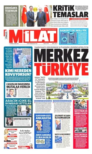 Milat Gazetesi 7 Temmuz 2026 günün manşeti