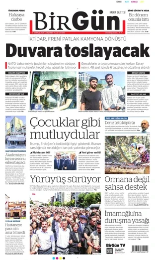Birgün Gazetesi 8 Temmuz 2026 günün manşeti