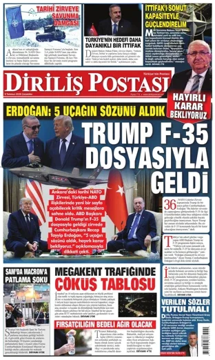 Diriliş Postası Gazetesi 8 Temmuz 2026 günün manşeti