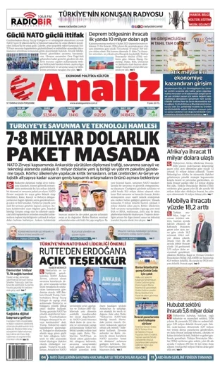 Analiz Gazetesi 9 Temmuz 2026 günün manşeti
