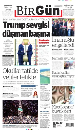 Birgün Gazetesi 9 Temmuz 2026 günün manşeti