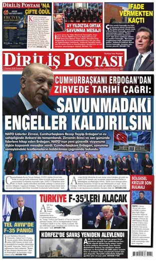 Diriliş Postası Gazetesi 9 Temmuz 2026 günün manşeti