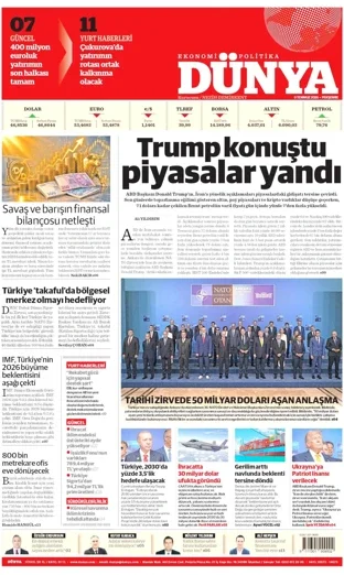 Dünya Gazetesi 9 Temmuz 2026 günün manşeti