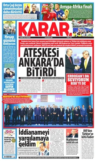 Karar Gazetesi 9 Temmuz 2026 günün manşeti