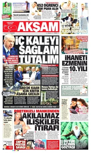 Akşam Gazetesi 11 Temmuz 2026 günün manşeti
