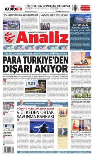 Analiz Gazetesi 11 Temmuz 2026 günün manşeti