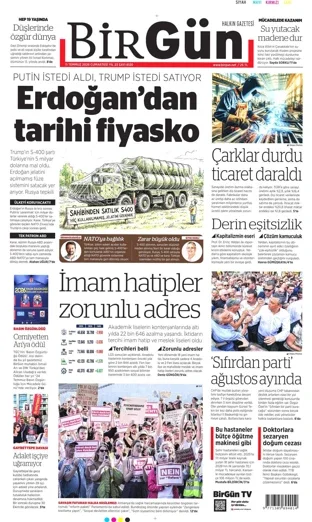 Birgün Gazetesi 11 Temmuz 2026 günün manşeti