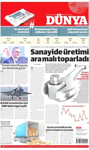 Dünya Gazetesi 11 Temmuz 2026 günün manşeti