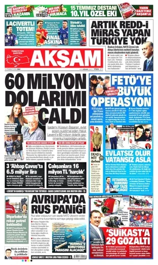 Akşam Gazetesi 14 Temmuz 2026 günün manşeti