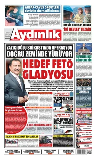 Aydınlık Gazetesi 14 Temmuz 2026 günün manşeti