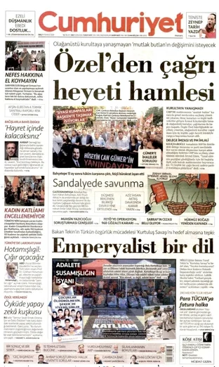 Cumhuriyet Gazetesi 14 Temmuz 2026 günün manşeti