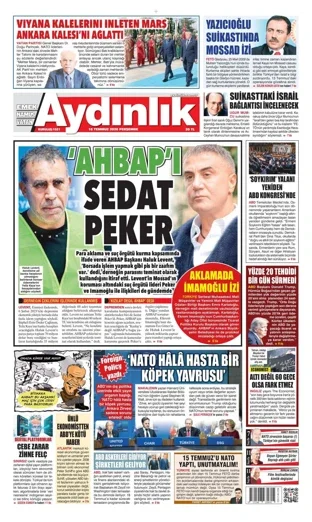 Aydınlık Gazetesi 16 Temmuz 2026 günün manşeti