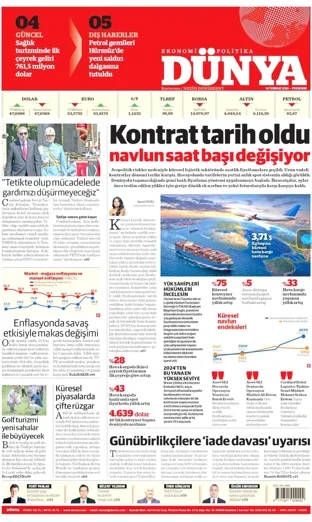 Dünya Gazetesi 16 Temmuz 2026 günün manşeti