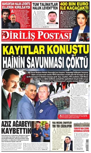 Diriliş Postası Gazetesi 19 Temmuz 2026 günün manşeti