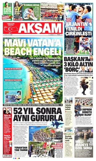 Akşam Gazetesi 21 Temmuz 2026 günün manşeti