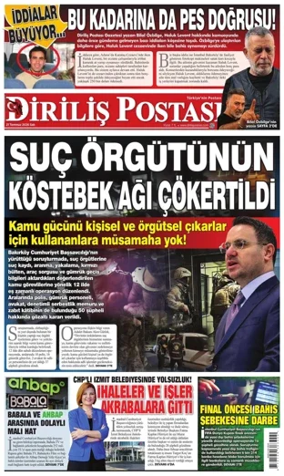 Diriliş Postası Gazetesi 21 Temmuz 2026 günün manşeti