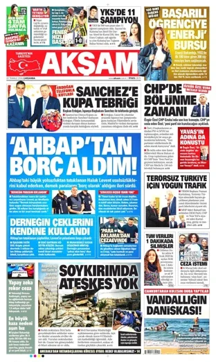 Akşam Gazetesi 22 Temmuz 2026 günün manşeti