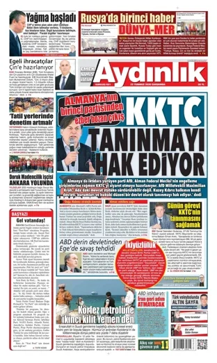 Aydınlık Gazetesi 22 Temmuz 2026 günün manşeti
