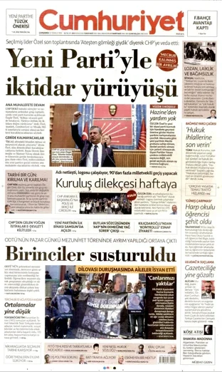 Cumhuriyet Gazetesi 22 Temmuz 2026 günün manşeti