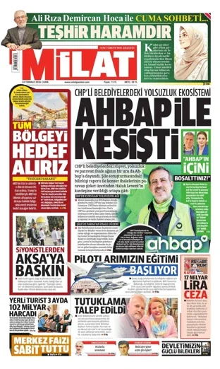 Milat Gazetesi 24 Temmuz 2026 günün manşeti