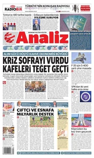 Analiz Gazetesi 25 Temmuz 2026 günün manşeti
