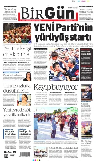 Birgün Gazetesi 25 Temmuz 2026 günün manşeti