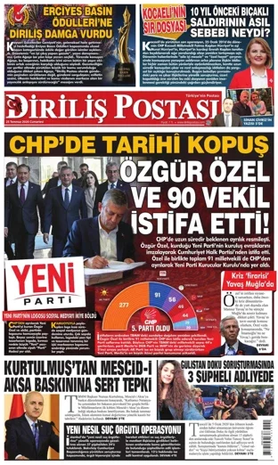 Diriliş Postası Gazetesi 25 Temmuz 2026 günün manşeti