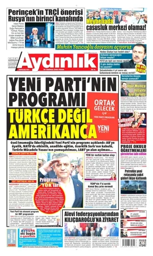 Aydınlık Gazetesi 26 Temmuz 2026 günün manşeti