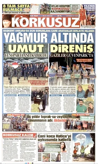 Korkusuz Gazetesi 26 Temmuz 2026 günün manşeti
