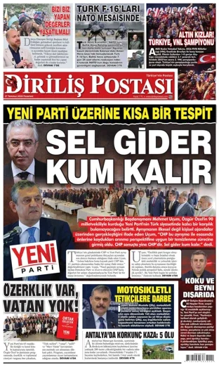 Diriliş Postası Gazetesi 27 Temmuz 2026 günün manşeti