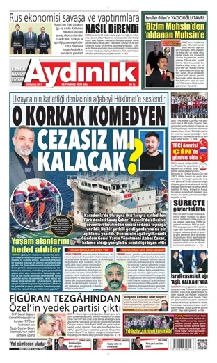 Aydınlık Gazetesi 28 Temmuz 2026 günün manşeti