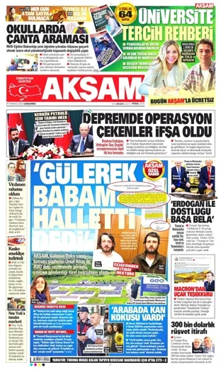 Akşam Gazetesi 29 Temmuz 2026 günün manşeti