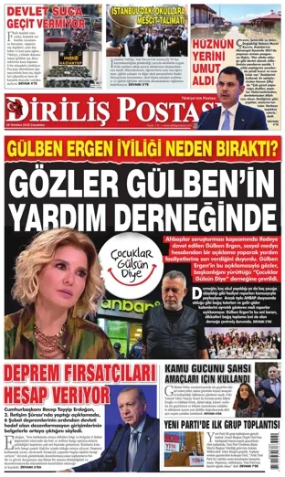 Diriliş Postası Gazetesi 29 Temmuz 2026 günün manşeti