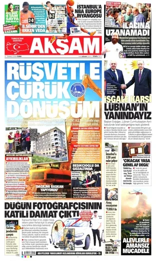 Akşam Gazetesi 31 Temmuz 2026 günün manşeti