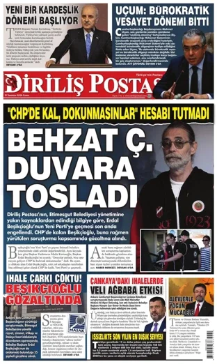 Diriliş Postası Gazetesi 31 Temmuz 2026 günün manşeti