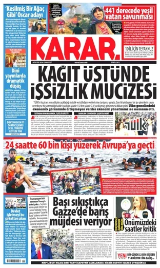 Karar Gazetesi 1 Ağustos 2026 günün manşeti