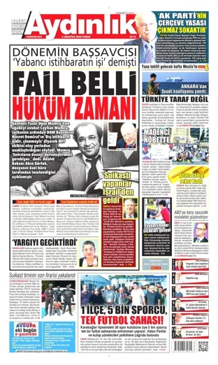 Aydınlık Gazetesi 2 Ağustos 2026 günün manşeti