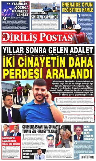 Diriliş Postası Gazetesi 2 Ağustos 2026 günün manşeti